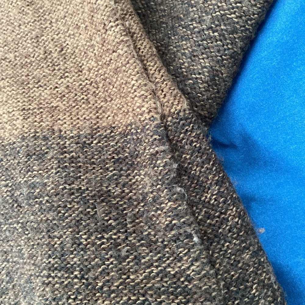 Vintage Colorblock Brown and Tan Sweater Button Down Cardigan - Picture 15 of 17